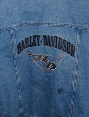Vintage Harley-Davidson Biker Blues Denim Trucker Jacket Size XS
